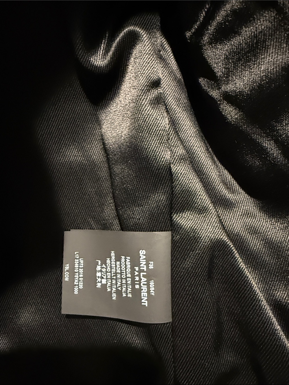 Saint Laurent Black Leather Biker Jacket with Silver Hardware - Picture 8 of 8